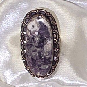 Turritella Fossil 925 Silver Plated Handmade Ring of US Size 7.5